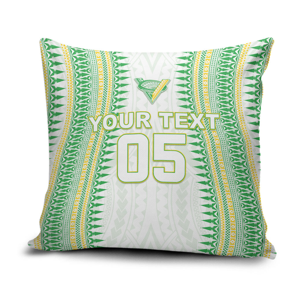 Cook Islands Rugby Custom Pillow Cover Kuki Tribal Pattern White Version LT05 White - Polynesian Pride