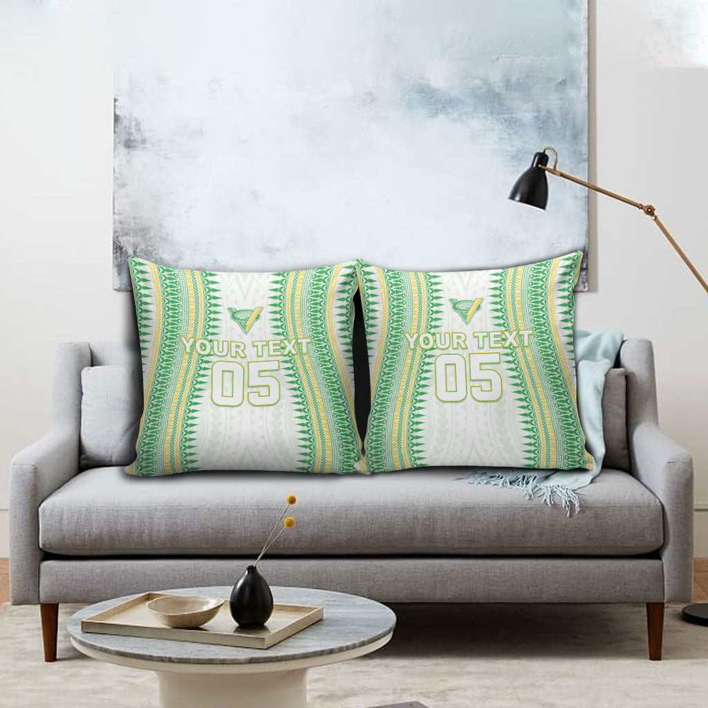 Cook Islands Rugby Custom Pillow Cover Kuki Tribal Pattern White Version LT05 - Polynesian Pride