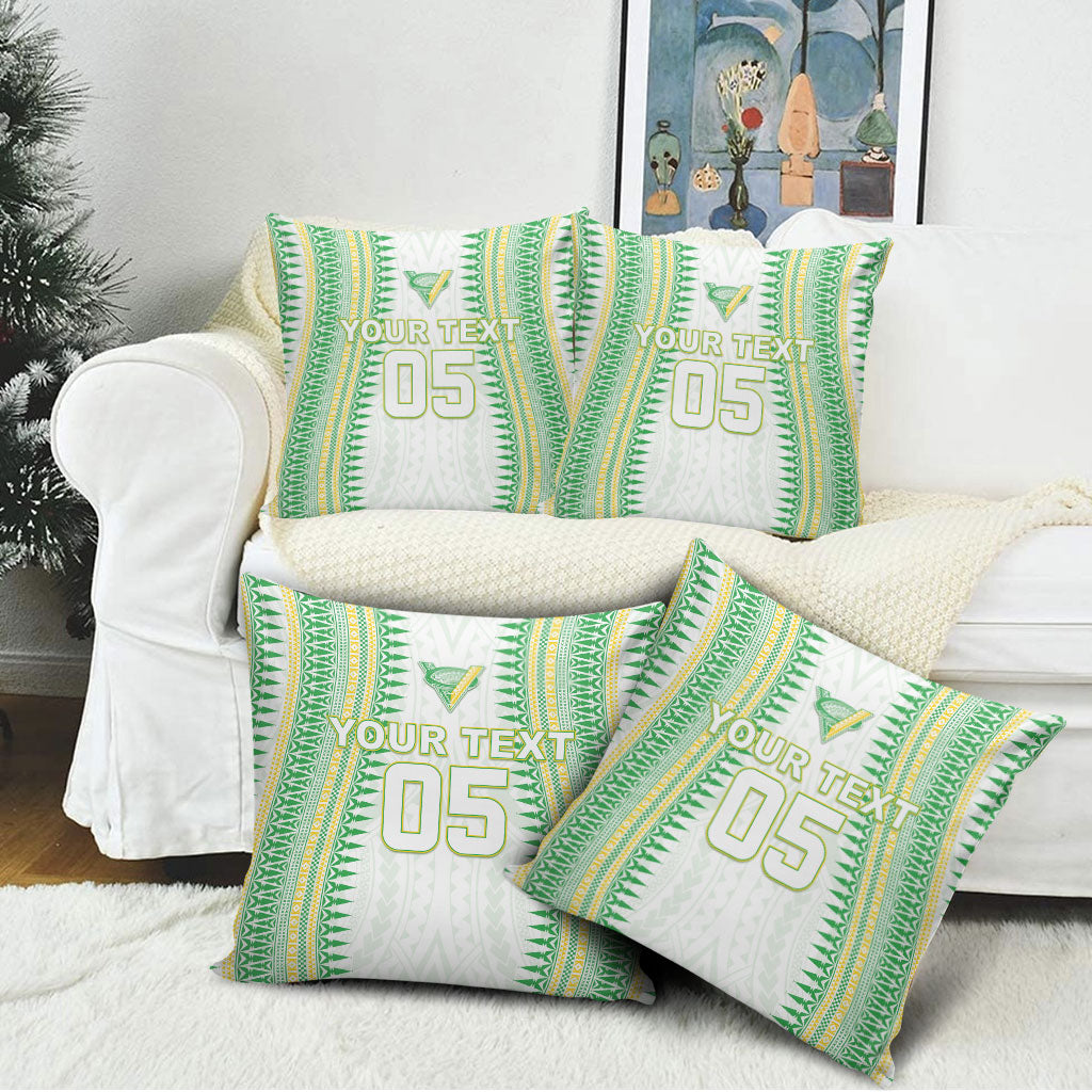 Cook Islands Rugby Custom Pillow Cover Kuki Tribal Pattern White Version LT05 - Polynesian Pride