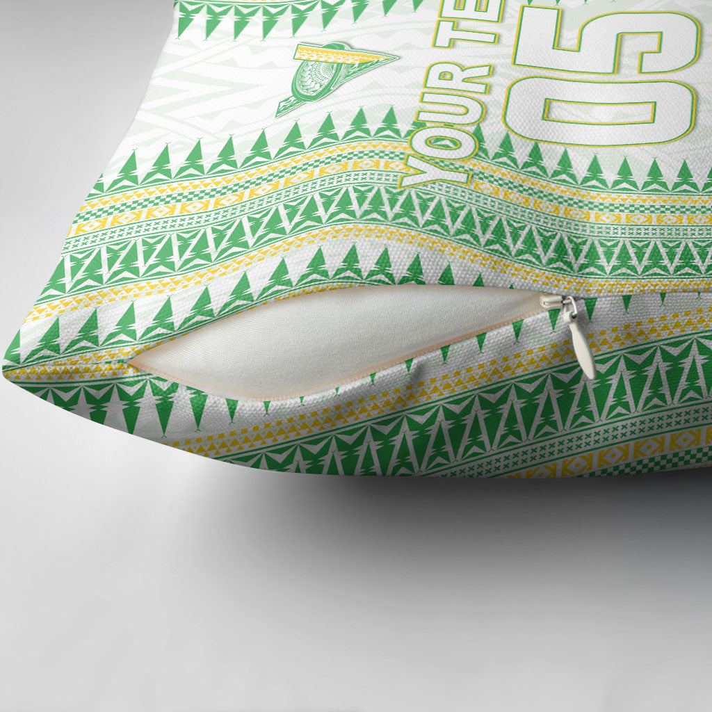 Cook Islands Rugby Custom Pillow Cover Kuki Tribal Pattern White Version LT05 - Polynesian Pride