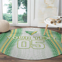 Cook Islands Rugby Custom Round Carpet Kuki Tribal Pattern White Version LT05 - Polynesian Pride