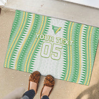 Cook Islands Rugby Custom Rubber Doormat Kuki Tribal Pattern White Version LT05 - Polynesian Pride
