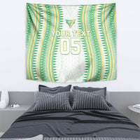 Cook Islands Rugby Custom Tapestry Kuki Tribal Pattern White Version LT05 - Polynesian Pride