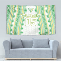 Cook Islands Rugby Custom Tapestry Kuki Tribal Pattern White Version LT05 - Polynesian Pride