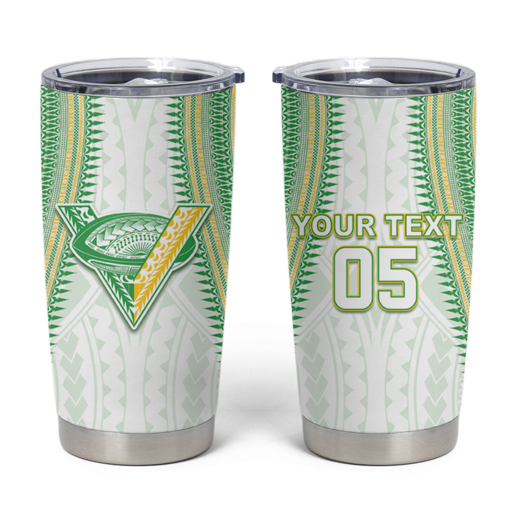 Cook Islands Rugby Custom Tumbler Cup Kuki Tribal Pattern White Version LT05 White - Polynesian Pride