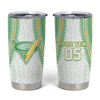 Cook Islands Rugby Custom Tumbler Cup Kuki Tribal Pattern White Version LT05 White - Polynesian Pride