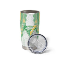 Cook Islands Rugby Custom Tumbler Cup Kuki Tribal Pattern White Version LT05 - Polynesian Pride