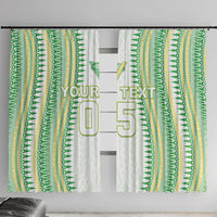 Cook Islands Rugby Custom Window Curtain Kuki Tribal Pattern White Version LT05 With Hooks White - Polynesian Pride