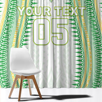 Cook Islands Rugby Custom Window Curtain Kuki Tribal Pattern White Version LT05 - Polynesian Pride