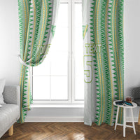 Cook Islands Rugby Custom Window Curtain Kuki Tribal Pattern White Version LT05 - Polynesian Pride