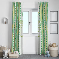 Cook Islands Rugby Custom Window Curtain Kuki Tribal Pattern White Version LT05 - Polynesian Pride