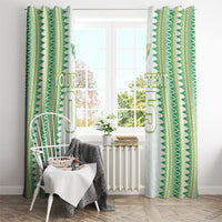 Cook Islands Rugby Custom Window Curtain Kuki Tribal Pattern White Version LT05 - Polynesian Pride