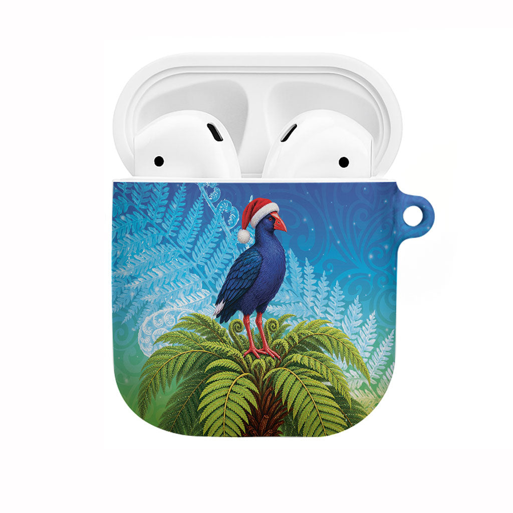 New Zealand Christmas AirPods Case Pukeko With Ponga Tree Silver Fern LT05 Multicolor - Polynesian Pride