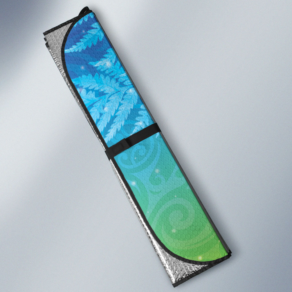 New Zealand Christmas Auto Sun Shade Pukeko With Ponga Tree Silver Fern LT05 - Polynesian Pride