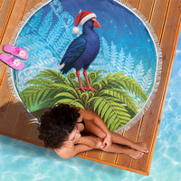 New Zealand Christmas Beach Blanket Pukeko With Ponga Tree Silver Fern LT05 - Polynesian Pride