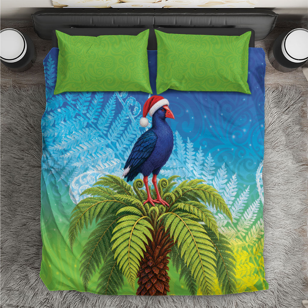 New Zealand Christmas Bedding Set Pukeko With Ponga Tree Silver Fern LT05 Multicolor - Polynesian Pride