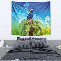 New Zealand Christmas Tapestry Pukeko With Ponga Tree Silver Fern LT05 - Polynesian Pride