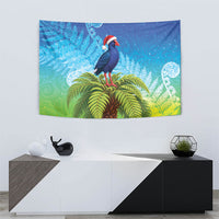New Zealand Christmas Tapestry Pukeko With Ponga Tree Silver Fern LT05 - Polynesian Pride