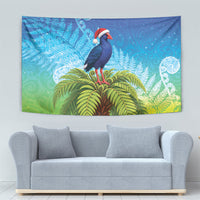 New Zealand Christmas Tapestry Pukeko With Ponga Tree Silver Fern LT05 - Polynesian Pride