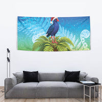 New Zealand Christmas Tapestry Pukeko With Ponga Tree Silver Fern LT05 - Polynesian Pride