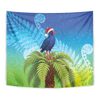 New Zealand Christmas Tapestry Pukeko With Ponga Tree Silver Fern LT05 - Polynesian Pride