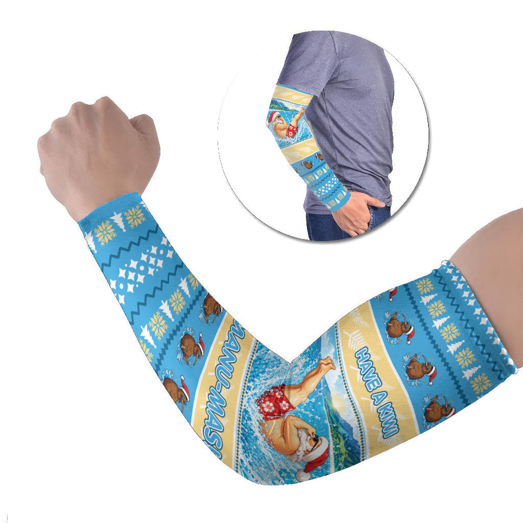 New Zealand Christmas Arm Sleeves Have A Kiwi Manu-Mas LT05 Set of 2 Blue - Polynesian Pride