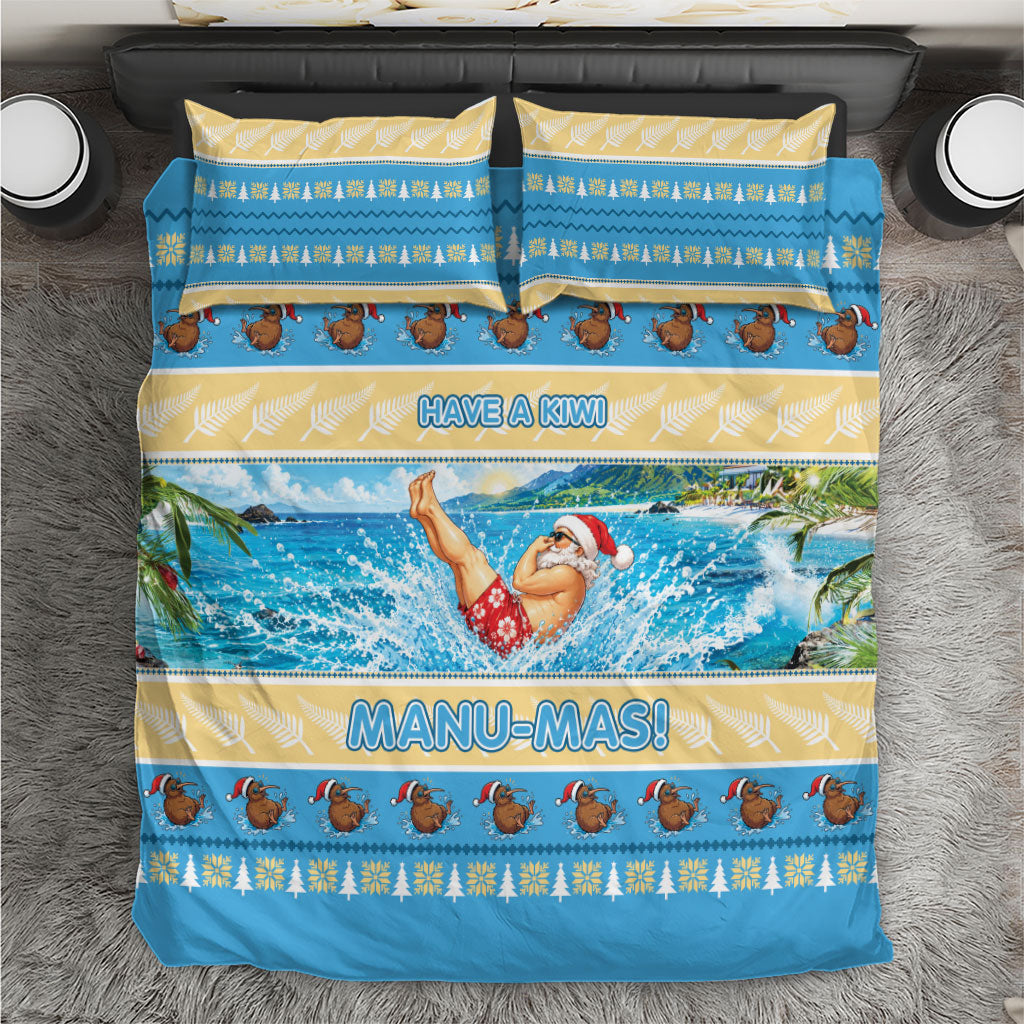 New Zealand Christmas Bedding Set Have A Kiwi Manu-Mas LT05 Blue - Polynesian Pride