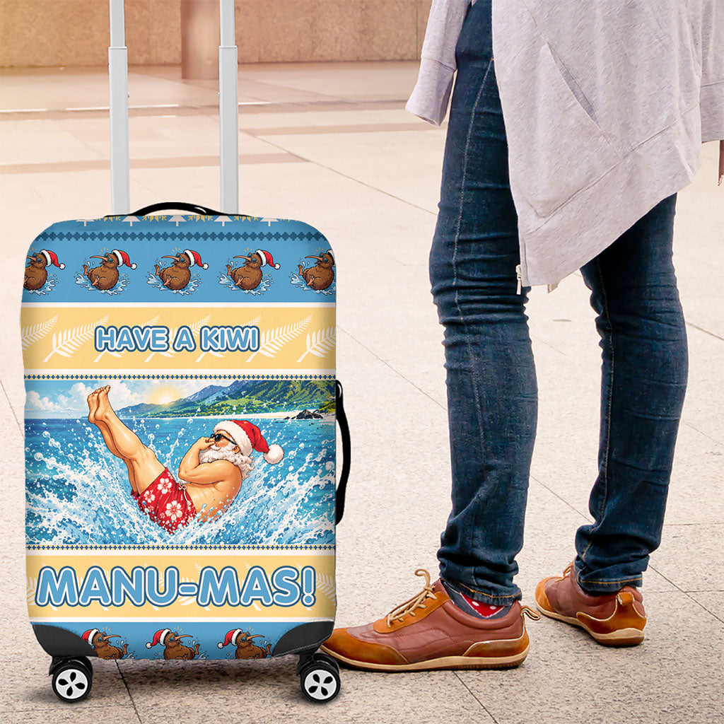 New Zealand Christmas Luggage Cover Have A Kiwi Manu-Mas LT05 Blue - Polynesian Pride
