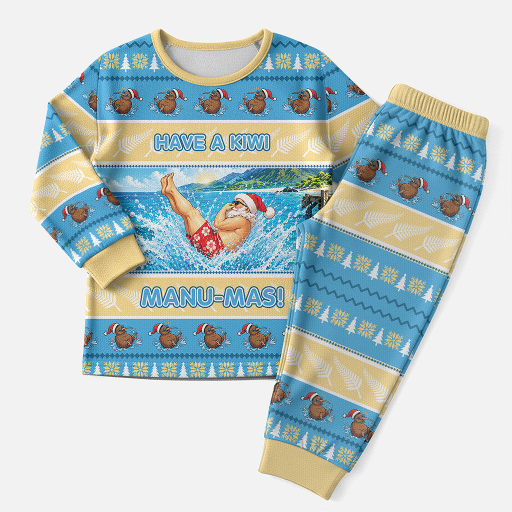 New Zealand Christmas Pajama Set Have A Kiwi Manu-Mas