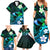 Personalised Hawaii Humuhumu Reef Triggerfish Family Matching Summer Maxi Dress and Hawaiian Shirt Turquoise With Plumeria LT05 - Polynesian Pride