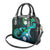 Hawaii Humuhumu Reef Triggerfish Shoulder Handbag Turquoise With Plumeria LT05 - Polynesian Pride