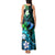 Personalised Hawaii Humuhumu Reef Triggerfish Tank Maxi Dress Turquoise With Plumeria LT05 - Polynesian Pride