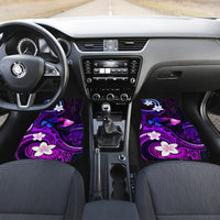 Personalised Hawaii Humuhumu Reef Triggerfish Car Mats Violet With Plumeria LT05 - Polynesian Pride