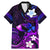 Personalised Hawaii Humuhumu Reef Triggerfish Family Matching Mermaid Dress and Hawaiian Shirt Violet With Plumeria LT05 Dad's Shirt - Short Sleeve Violet - Polynesian Pride