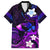 Personalised Hawaii Humuhumu Reef Triggerfish Family Matching Off Shoulder Long Sleeve Dress and Hawaiian Shirt Violet With Plumeria LT05 Dad's Shirt - Short Sleeve Violet - Polynesian Pride