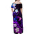 Personalised Hawaii Humuhumu Reef Triggerfish Family Matching Off Shoulder Maxi Dress and Hawaiian Shirt Violet With Plumeria LT05 - Polynesian Pride