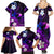 Personalised Hawaii Humuhumu Reef Triggerfish Family Matching Summer Maxi Dress and Hawaiian Shirt Violet With Plumeria LT05 - Polynesian Pride