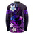 Personalised Hawaii Humuhumu Reef Triggerfish Long Sleeve Shirt Violet With Plumeria LT05 - Polynesian Pride