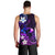 Personalised Hawaii Humuhumu Reef Triggerfish Men Tank Top Violet With Plumeria LT05 - Polynesian Pride