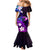 Personalised Hawaii Humuhumu Reef Triggerfish Mermaid Dress Violet With Plumeria LT05 - Polynesian Pride