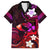 Personalised Hawaii Humuhumu Reef Triggerfish Family Matching Long Sleeve Bodycon Dress and Hawaiian Shirt Maroon With Plumeria LT05 Dad's Shirt - Short Sleeve Maroon - Polynesian Pride