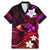 Personalised Hawaii Humuhumu Reef Triggerfish Family Matching Mermaid Dress and Hawaiian Shirt Maroon With Plumeria LT05 Dad's Shirt - Short Sleeve Maroon - Polynesian Pride