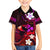 Personalised Hawaii Humuhumu Reef Triggerfish Family Matching Off Shoulder Short Dress and Hawaiian Shirt Maroon With Plumeria LT05 Son's Shirt Maroon - Polynesian Pride