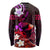 Personalised Hawaii Humuhumu Reef Triggerfish Long Sleeve Shirt Maroon With Plumeria LT05 - Polynesian Pride