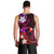 Personalised Hawaii Humuhumu Reef Triggerfish Men Tank Top Maroon With Plumeria LT05 - Polynesian Pride