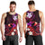 Personalised Hawaii Humuhumu Reef Triggerfish Men Tank Top Maroon With Plumeria LT05 - Polynesian Pride