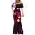 Personalised Hawaii Humuhumu Reef Triggerfish Mermaid Dress Maroon With Plumeria LT05 - Polynesian Pride