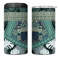 Hawaii Plant Kalo 4 in 1 Can Cooler Tumbler Hawaiian Tapa Pattern LT05 One Size: 16 oz Green - Polynesian Pride