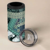 Hawaii Plant Kalo 4 in 1 Can Cooler Tumbler Hawaiian Tapa Pattern LT05 - Polynesian Pride
