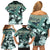 Hawaii Plant Kalo Family Matching Off Shoulder Short Dress and Hawaiian Shirt Hawaiian Tapa Pattern LT05 - Polynesian Pride